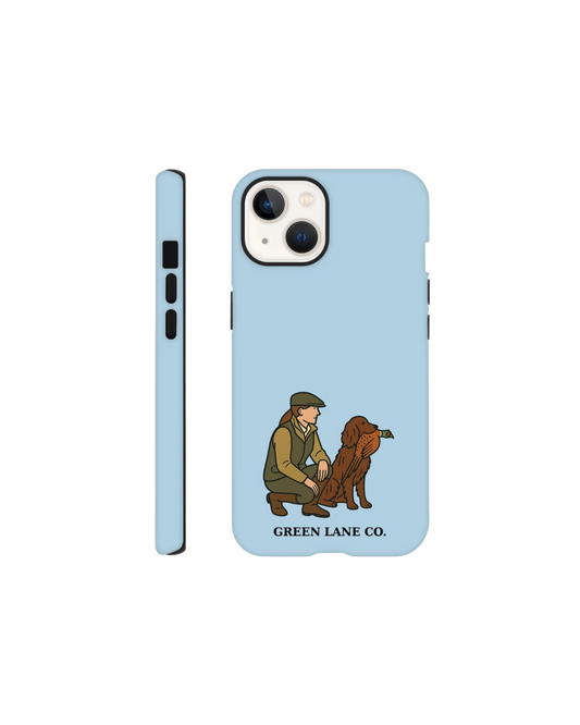 Woman and her Spaniel iPhone case