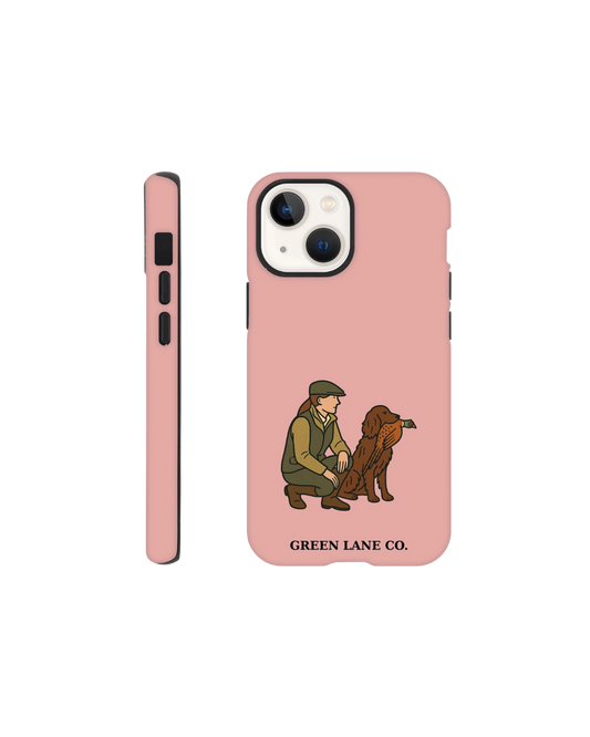 Woman and her Spaniel iPhone case